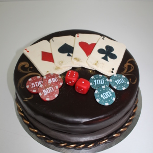 Фото торта на тему "покер"